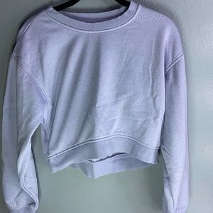 purple cropped crewneck